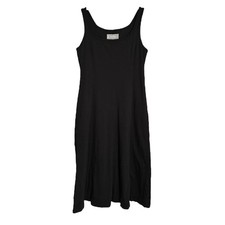 Everlane Seamed Tank Dress Black Midi Luxe Cotton Minimalist Everyday Casual