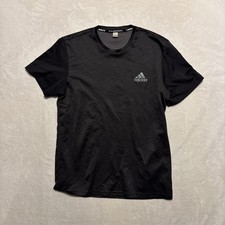 Adidas Mens T-shirt Black Gym Climalite Running Medium