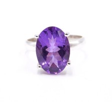 4.20 Gm 925 Sterling Silver Natural Amethyst Cut Gemstone Fine Ring Size 7" US