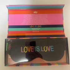 Slip Love Is Love Silk Sleep Mask Black Embroidered Eye Mask