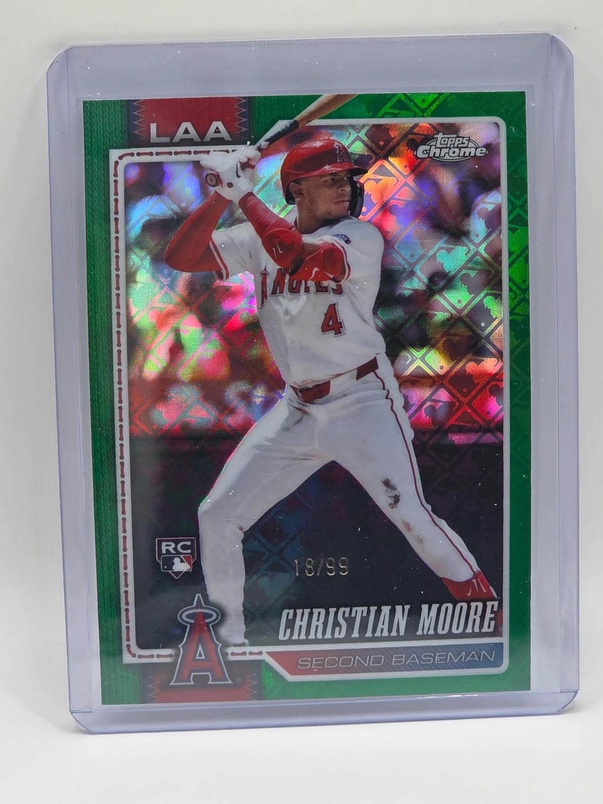 2026 Topps Chrome #232 Christian Moore Green Logofractor #/99