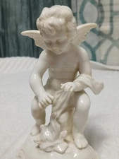 Vintage Dresden Karl Klette Cherub Cupid With Fire Figure Handerbeit
