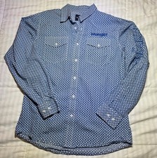 Wrangler Logo Blue Diamond Print Snap - Boys XL Shirt - 112314857