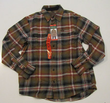 ORVIS Heavy Weight Button Up Multi Red Plaid Fleece Shacket Sz Medium NWT Mens