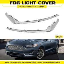 2x Lhrh Front Bumper Fog Light Lamp Strip Trim For 2019 2020 Ford Fusion Chrome