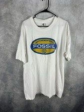 Vintage Fossil Watch T Shirt Men’s XL White Single Stitch Made In USA