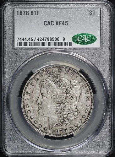 1878 8TF Morgan Dollar CACG XF-45