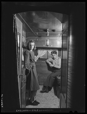 Photo:Bath Maine 1940 Mr and Mrs Leslie Bryant Trailer Shipyard Workers
