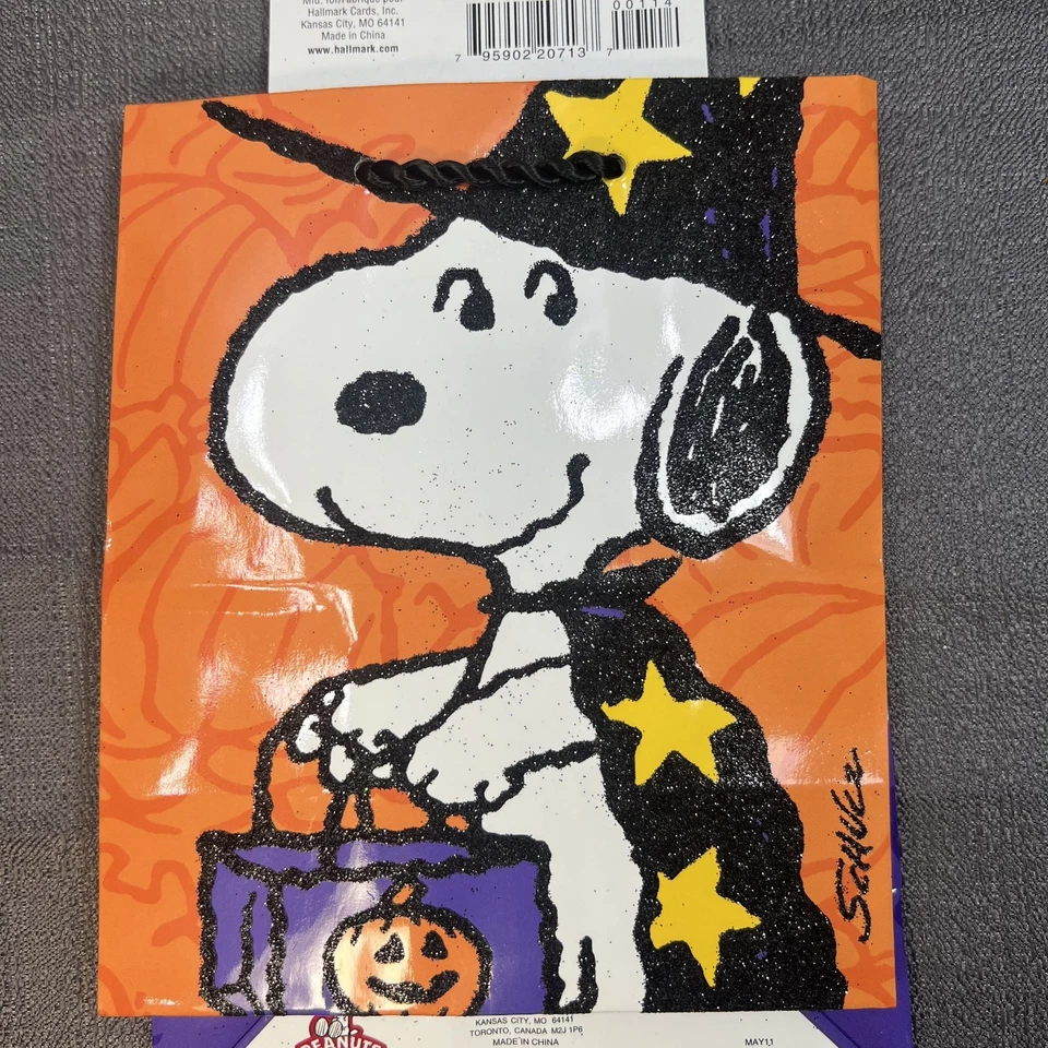 Bolsas pequeñas de regalo Hallmark 2010 Peanuts Snoopy, Lucy, Woodstock Halloween Foto 4 de 4