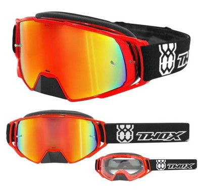 MX Brille TWO-X Rocket Crossbrille MX Enduro rot verspiegelt Spiegelglas