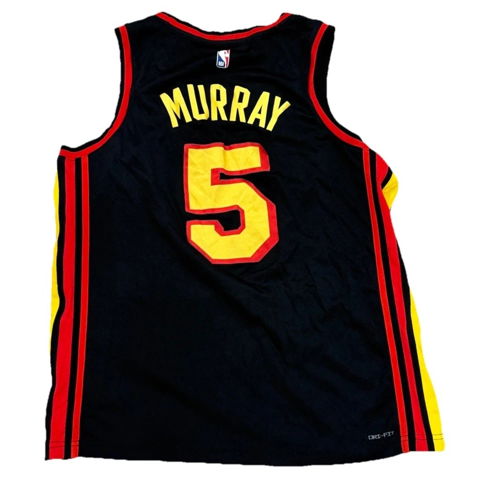 Camiseta deportiva Nike Dejounte Murray NBA Atlanta Hawks negra Swingman - talla 52 XL para hombre Foto 2 de 4