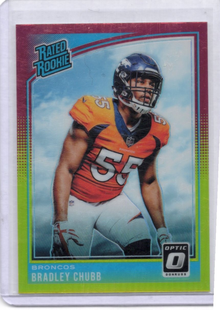 2018 Donruss Optic Red & Yellow #169 Bradley Chubb Broncos RC
