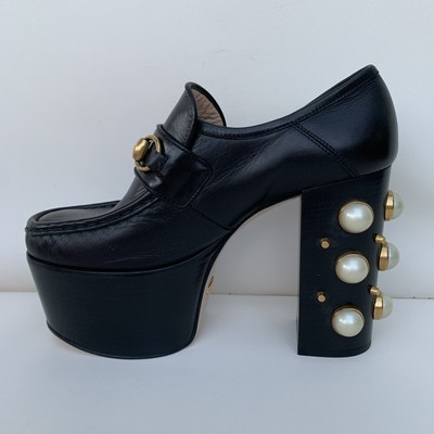 NEW GUCCI Pearl heel pumps heels ankle boots sz 7.5