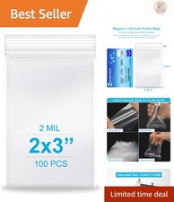Eco-Friendly 100 Count Resealable 2''x 3'' Clear Plastic Bags for Gifts Crafts