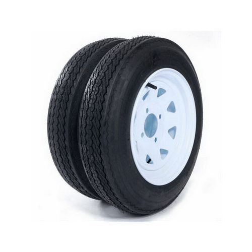 2x tires Trailer Tires & B =4 Ply Construction Painted White 780 Lbs