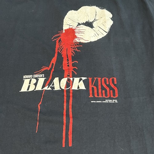 Very Rare Vintage Black Kiss Erotic Comic Graphic t-Shirt Graphitti Design Large - Picture 2 of 9