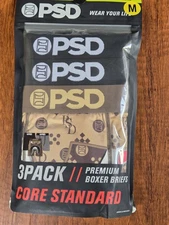 PSD 3 Pack Core Standard Premium Boxer Briefs NEW Men's MEDIUM (32-34)