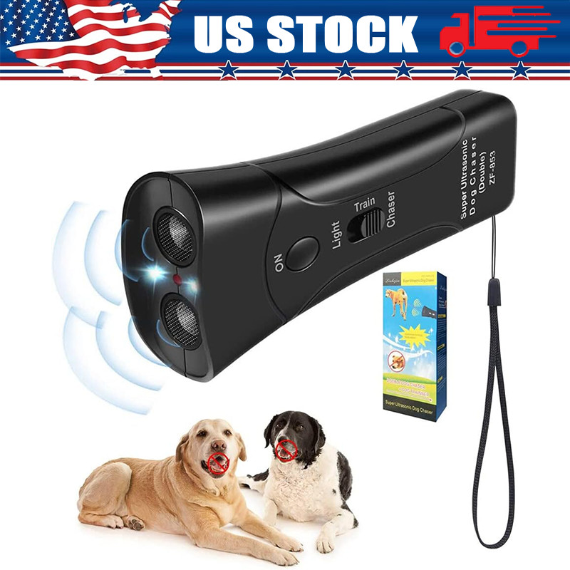 Ultrasonic Anti Dog Barking Device Pet Trainer LED Light Gentle Chaser Style USA