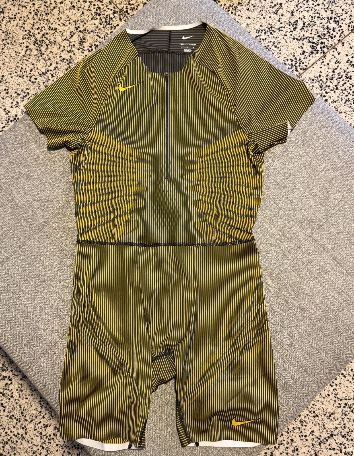 Nike Men Pro Elite Speedsuit L Track & Field Black Gold Rare 2024 Made In USA