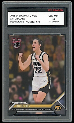 Caitlin Clark 2023-24 Bowman U Now (Topps) 1st Graded 10 Caitlin Clark 2023-24 Bowman U Now (Topps) 1st Graded 10