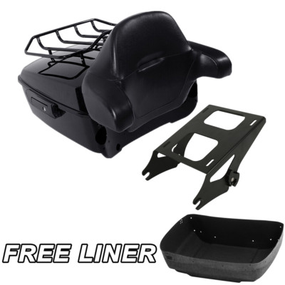 Black King Trunk Mount Rack Fit For Harley Pack Touring 2014-Up US