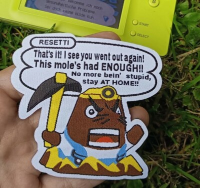 Animal Crossing Patch Resetti Stay At Home iron on, zum aufbügeln