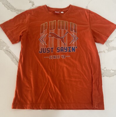 Puma Orange Soft T Shirt Youth L Large  Just Sayin   Logo