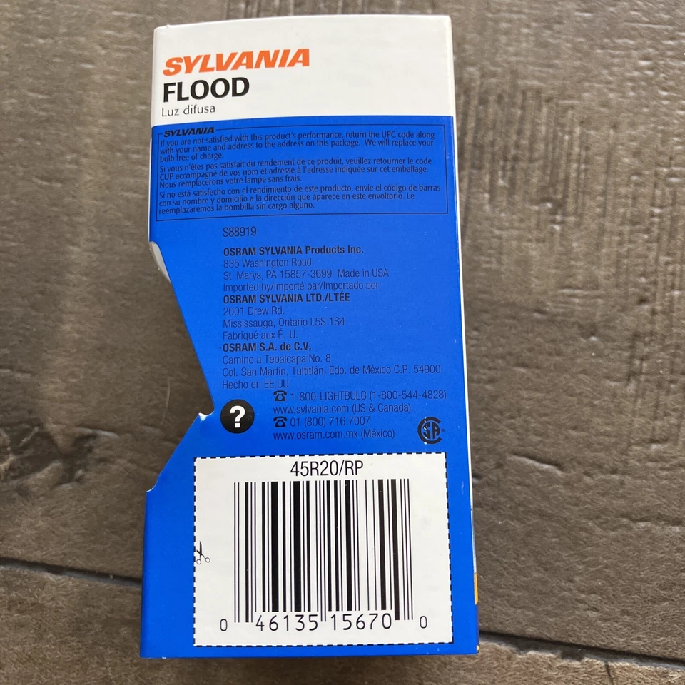 (1) 1567-0 Sylvania R20 45W  Warm White Dimmable Indoor Floodlight 45r20/rp - Image 3 of 3