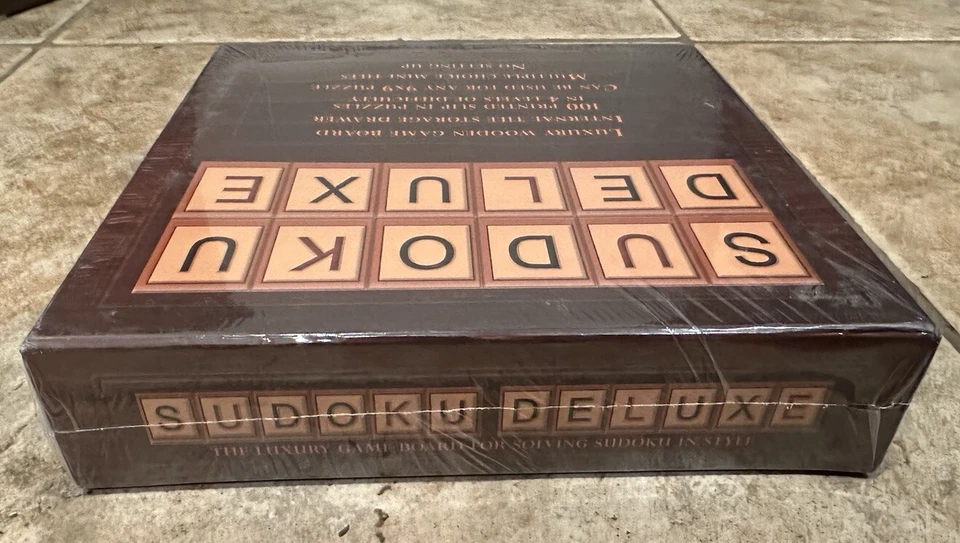 SUDOKU DELUXE Luxury Wooden Game Board Puzzles WOOD TILES Coldwater Creek NEW!  - Image 3 of 4