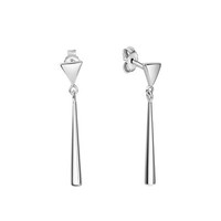 Ohrschmuck OhrhäNger Aus 925 Sterling Silber Rhodiniert Kegel Rund Glanz V