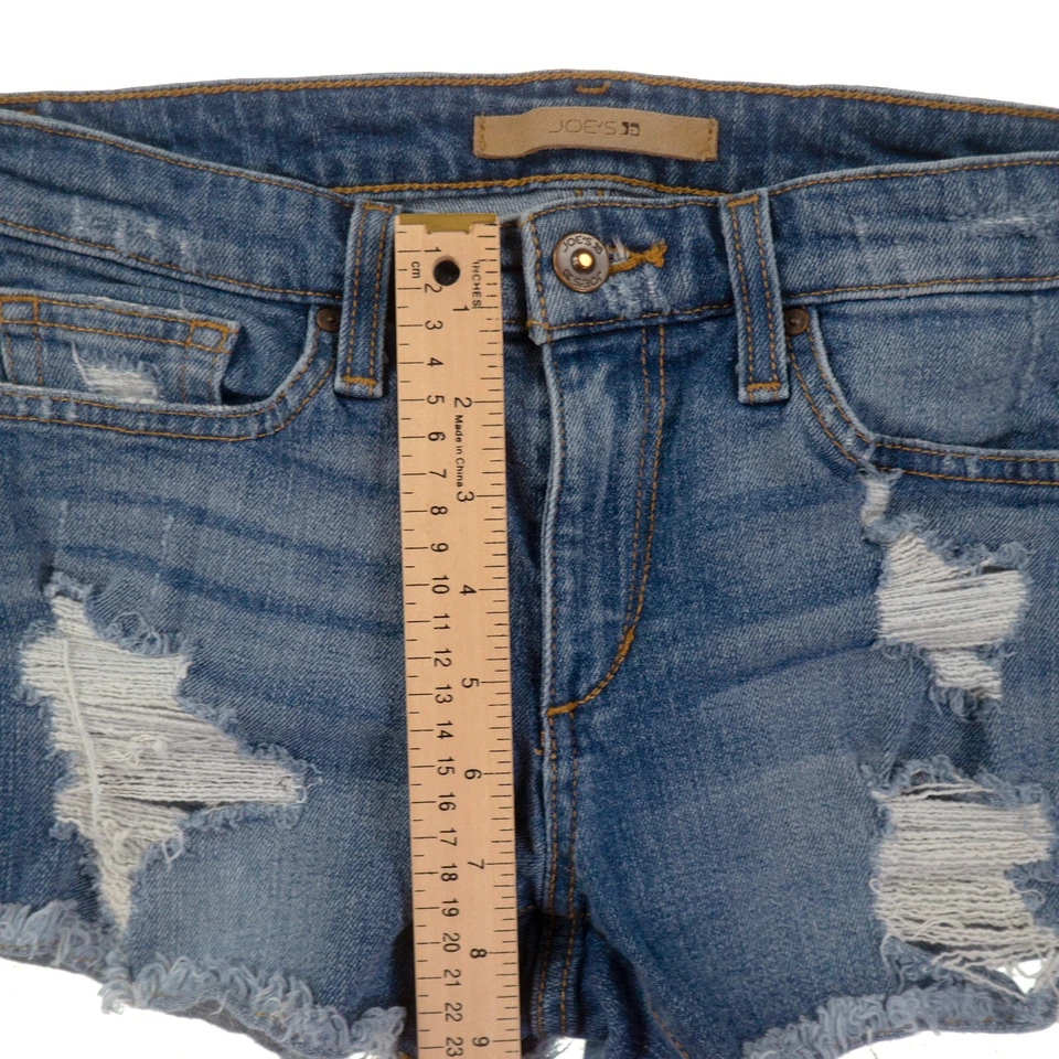 Pantalones cortos Joe's Distressed Blue Jean recortados para mujer 25 Foto 4 de 4