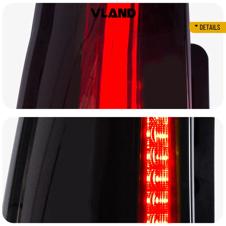 VLAND Smoked LED Tail Lights For Cadillac Escalade / ESV 2007-2014 Rear Lamps - Image 4 of 4