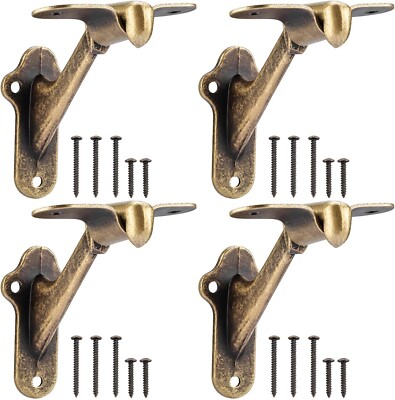 RealPlus Handrail Bracket, 3" Staircase Hand Rail Brackets with Screws