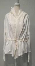 Young Fabulous & Broke White Hooded Shawl Drawstring Cardigan Size S NEW