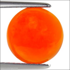 2.11 Ct Natural Ethiopian Orange Opal Gemstone Round Cabochon Cut