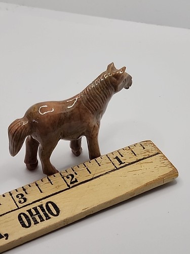 Scultura vintage cinese in pietra intagliata cavallo pony - Foto 6 di 7