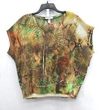 Style & co. Shirt Womens Large Multicolor Sequin V-Neck Pullover Top