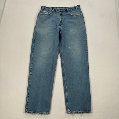 Vintage Levis Jeans 550 Sz 34x31 Medium Wash Relaxed Fit Straight Leg Distressed