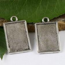 10pcs Tibetan silver rim picture frame charms h1652