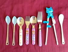 Lot of 8 Toddler Spoons/ Forks Silverware For Toddlers and Infants