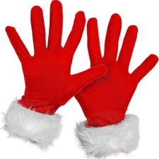 Christmas Day Gala Performance Gloves Short Blind Velvet Wool Warm Gloves Red 