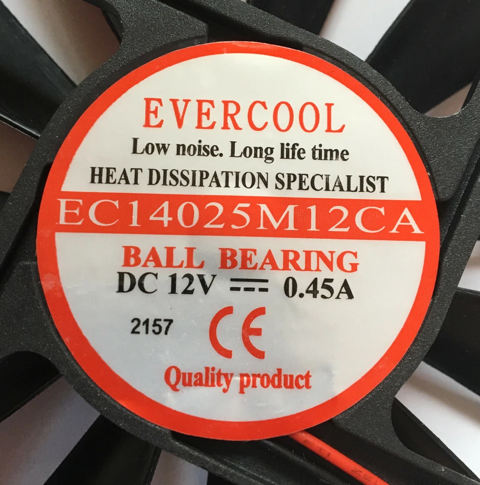 Evercool 140mm x 25mm Ball Bearing Power Supply Fan 2 Pin CONNECT EC14025M12CA-2 - Image 3 of 4