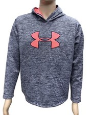 Under Armour Boy  s Large UA Storm Cold Gear Gray LOGO Sweatshirt Hoodie EUC