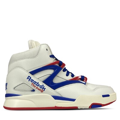 Reebok Pump Omni Zone II Basketball Shoe White Blue Red HR0035 Men's Size 10.5