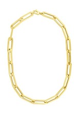 9.6mm Paperclip Link Necklace Real 14K Yellow Gold 18"