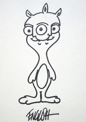 RON ENGLISH Alien ORIGINAL COMIC BOOK URBAN ART DRAWING SKETCH