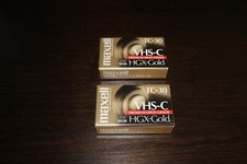 Maxell TC-30 VHS-C HGX Gold Camcorder Tapes Videocassette Pack of 2 NEW SEALED