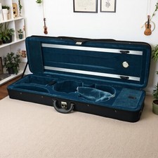 4/4  3/4 Violin Hardshell Case - Padded, Built-in Thermometer  Black