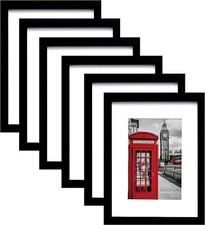 PEALSN 5x7 Picture Frame Set of 6 Display Pictures 4 x 6 with Mat or 5 x 7 New