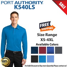 Port Authority K540LS Mens Long Sleeve Dri-Fit Silk Touch Performance Polo Shirt
